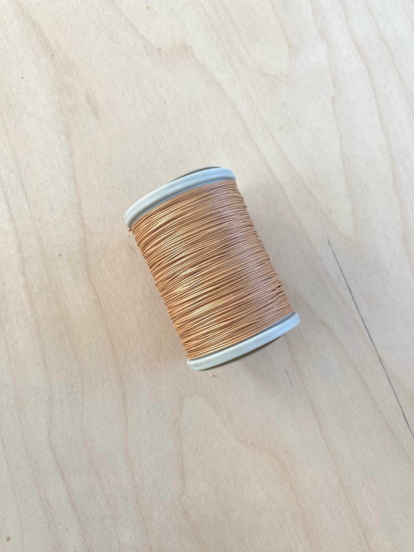 Beige Cotton Linen Thread 0.55 mm spool for leatherwork.