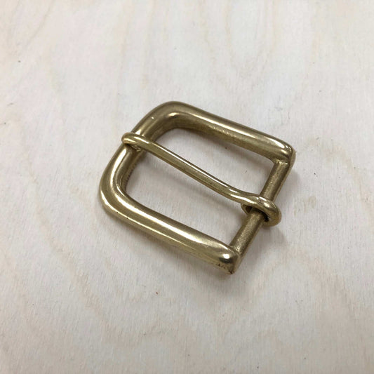 Solid Brass Belt Buckle - Rounded Frame with Pin (Various Sizes)